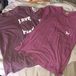 2 Victoria secret LOVE PINK boyfriend tees